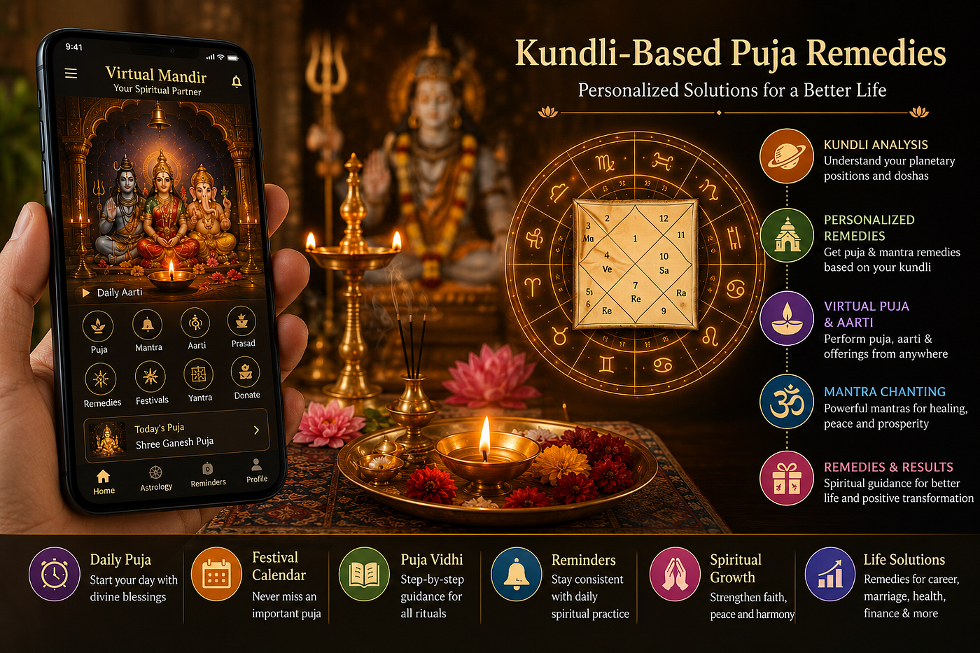 Kundli-Based Puja Remedies Through a Virtual Mandir App
