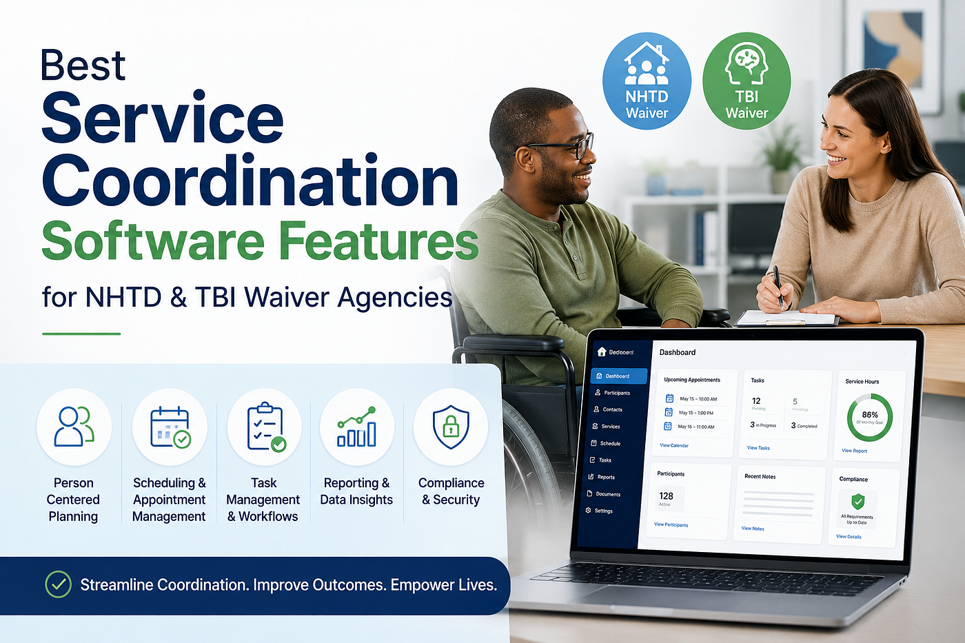 Best Service Coordination Software Features for NHTD & TBI Waiver Agencies