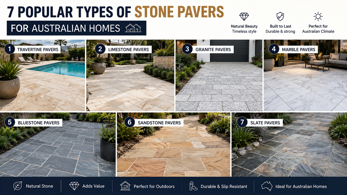 7 Popular Types of Stone Pavers for Australian Homes