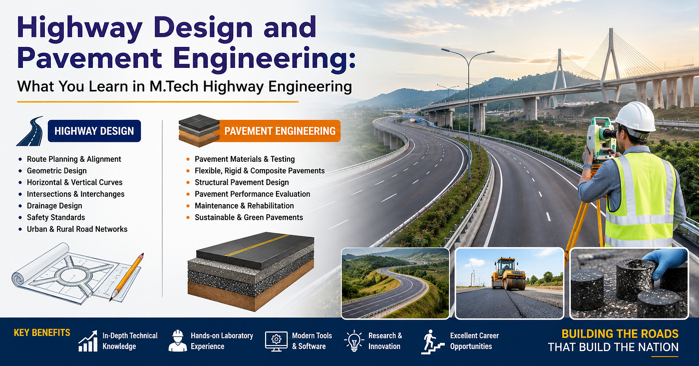 Highway Design and Pavement Engineering: What You Learn in M.Tech Highway Engineering