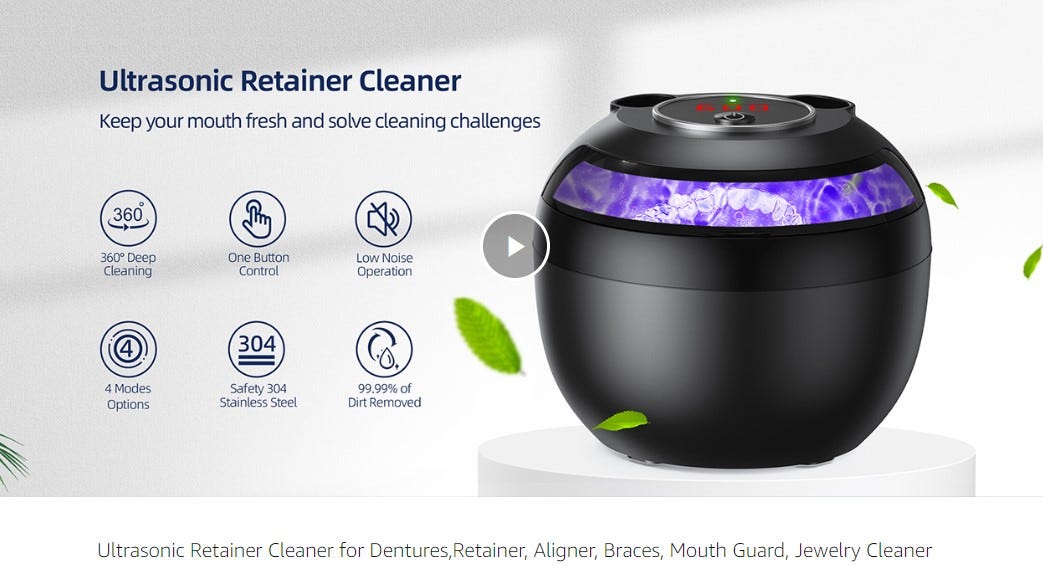 Best Ultrasonic Retainer Cleaner for Dentures, Aligner, Invisalign