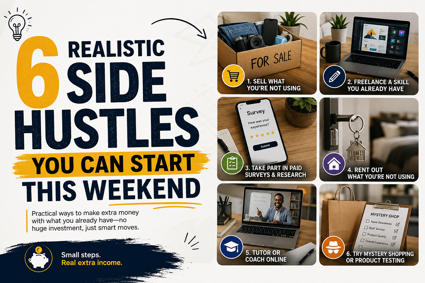 6 Realistic Side Hustles You Can Start This Weekend in the UK