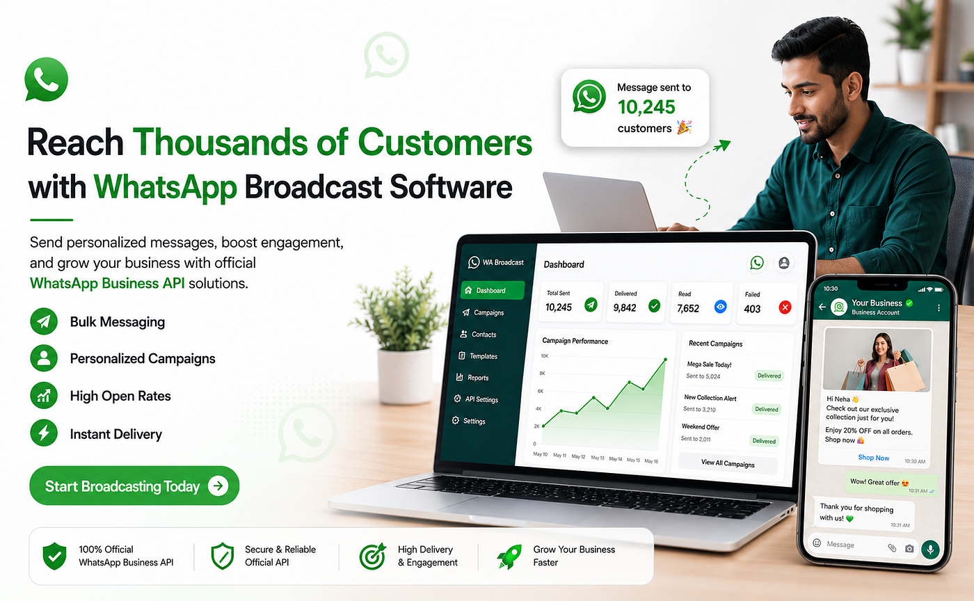 WhatsWhatsApp Broadcast Software: The Smart Way to Reach Customers and Grow Your Business