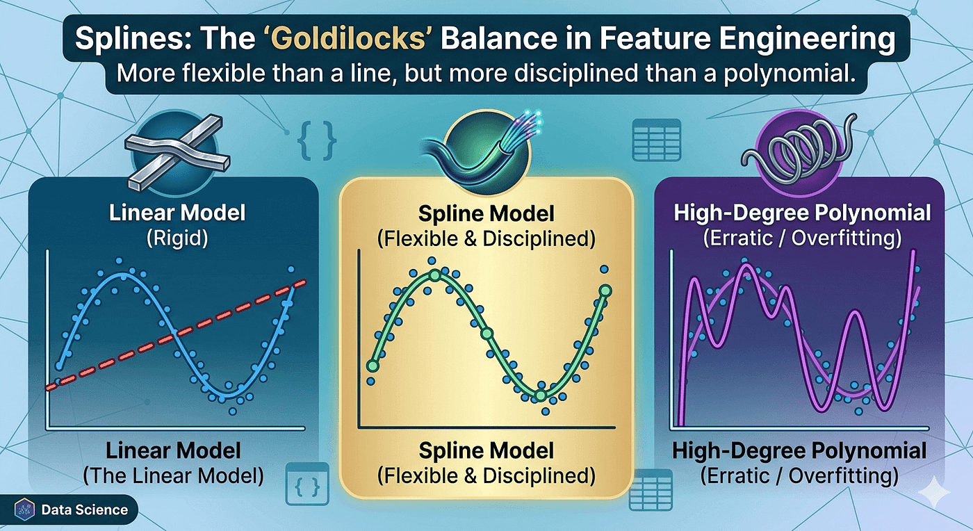 Summary Splines vs other models | Image generated by AI. google Gemini, 2026.