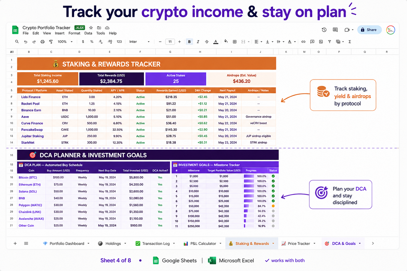 How I Track Every Staking Reward, Airdrop and Yield in One Spreadsheet