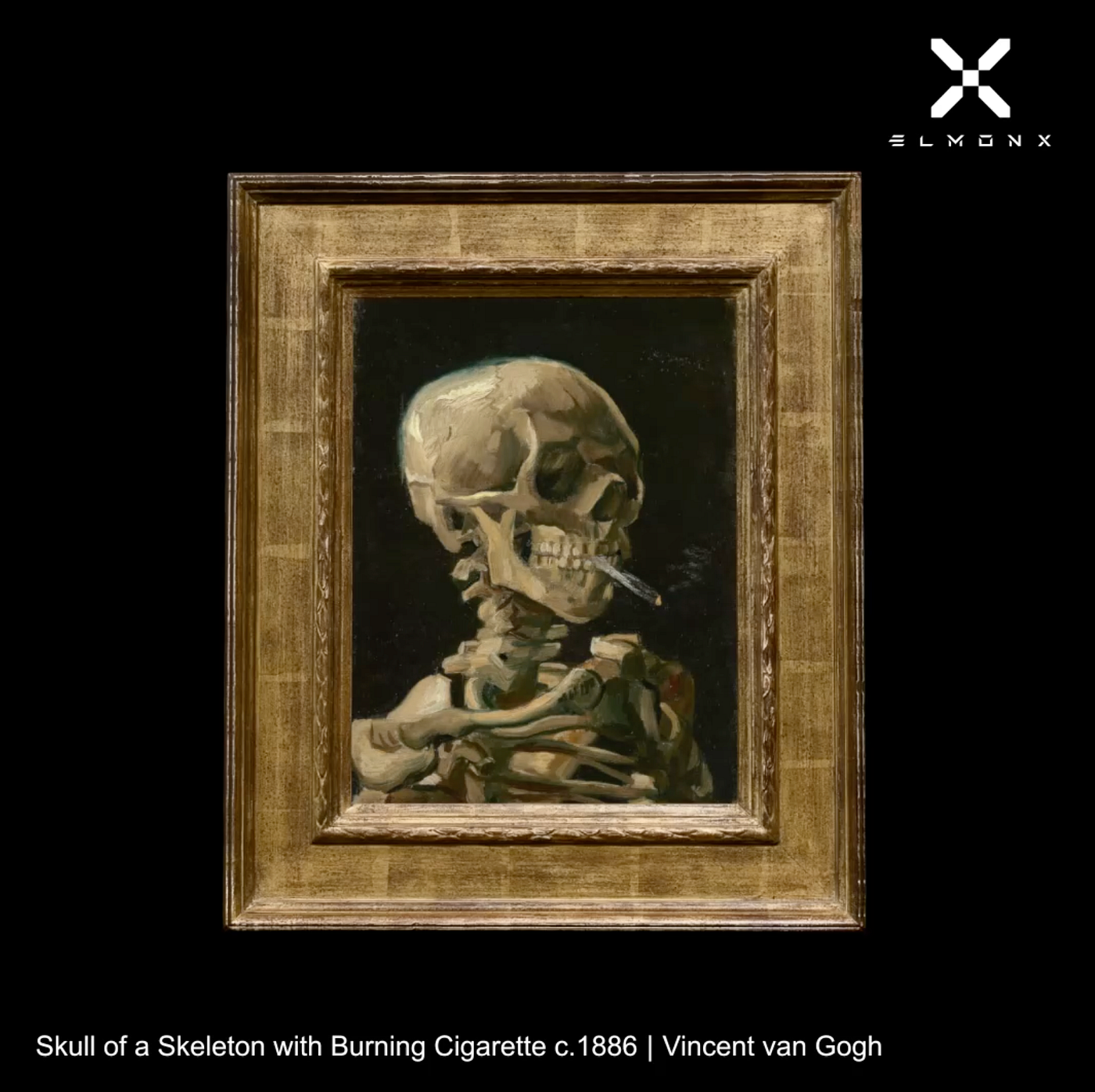 Skull Vincent Van Gogh Painting Skull With Burning Cigarette