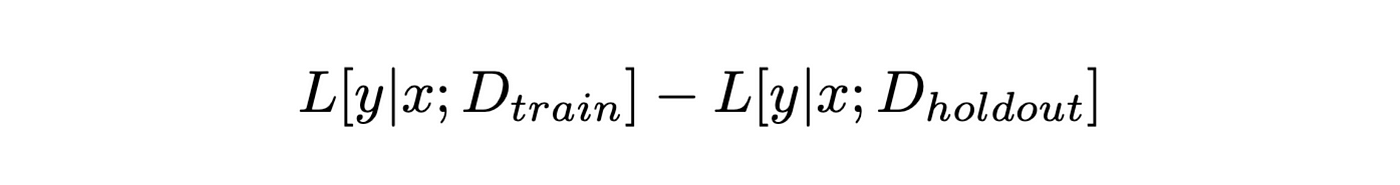 reducible holdout loss formula