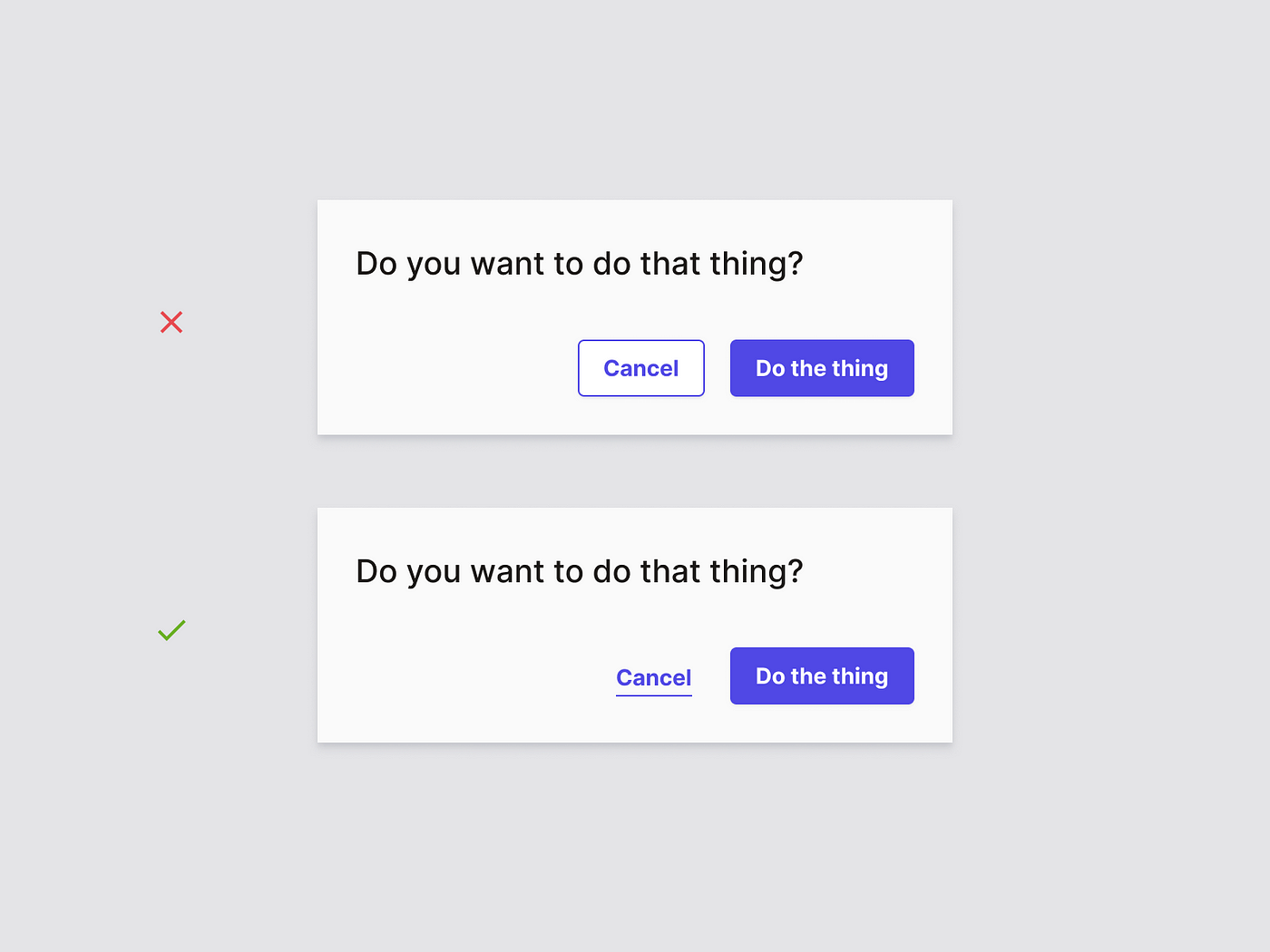 Cancel as a button or a link? Which is best UX practice?, by Karim Maassen