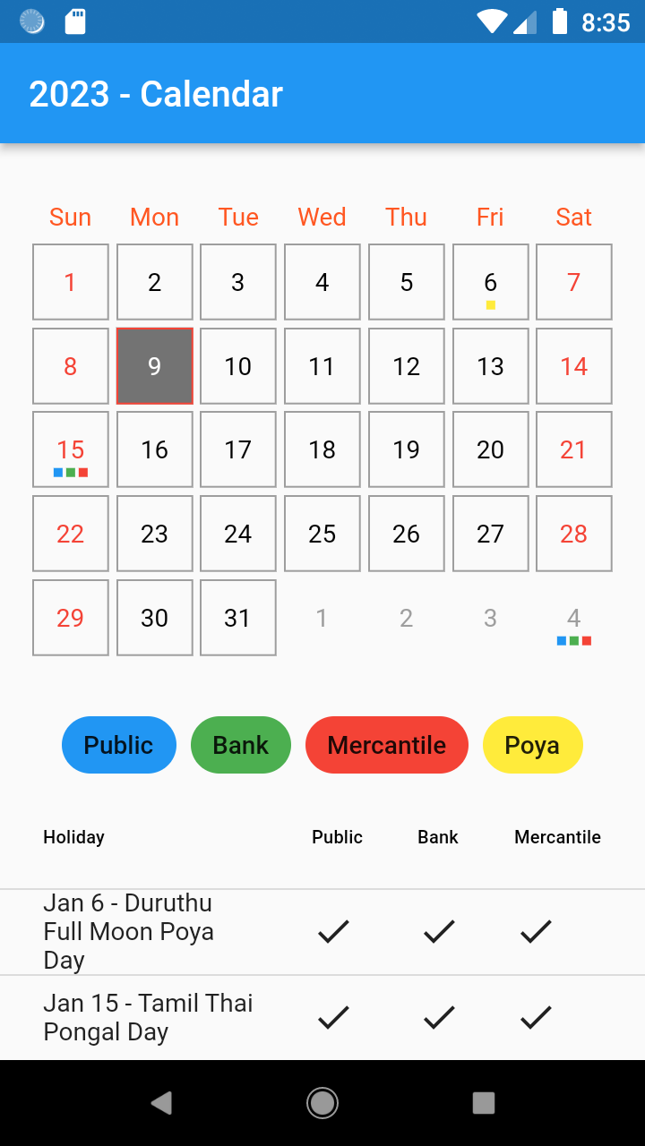Flutter Calendar App Implement using Flutter Calendar Carousel Package | by  Geno Tech | Medium