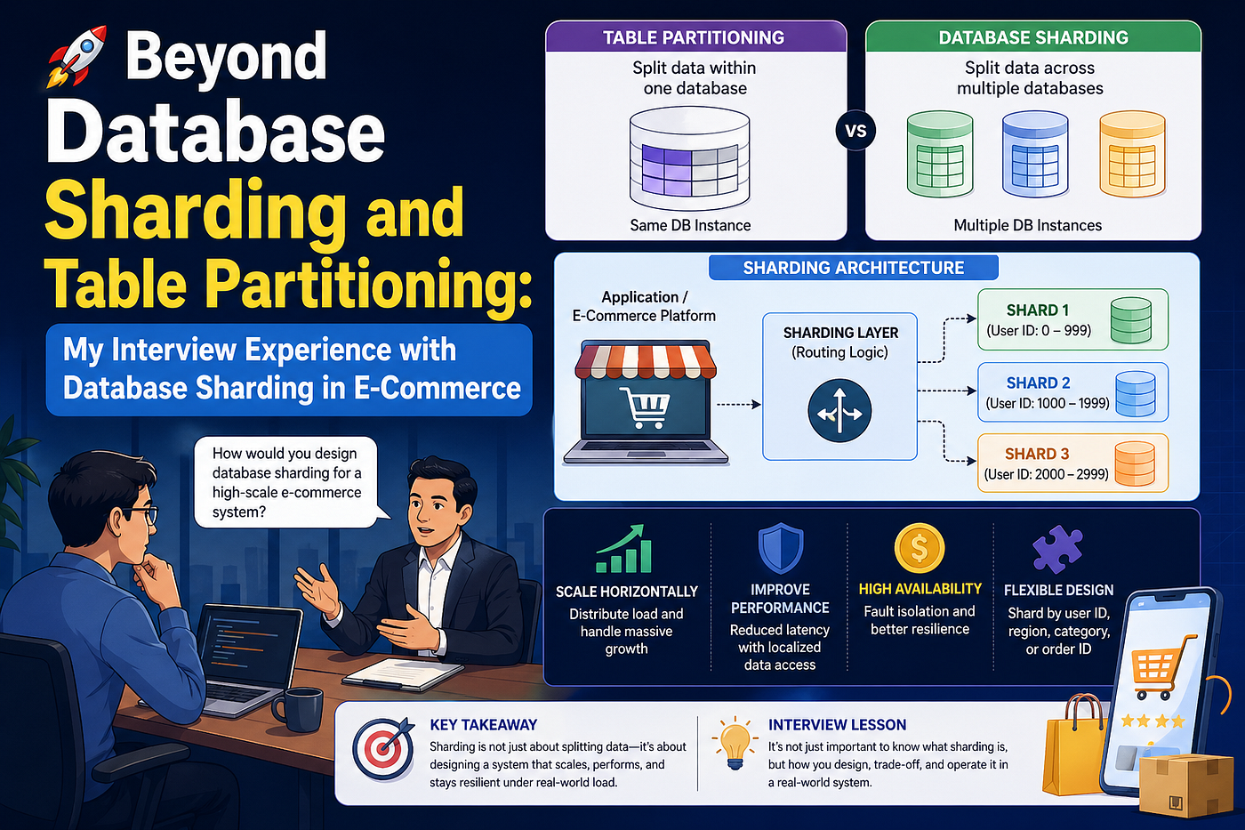🚀 Beyond Database Sharding and Table Partitioning: My Interview Experience with Database Sharding…