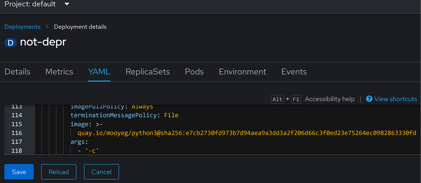 Deployment after mutation with digest