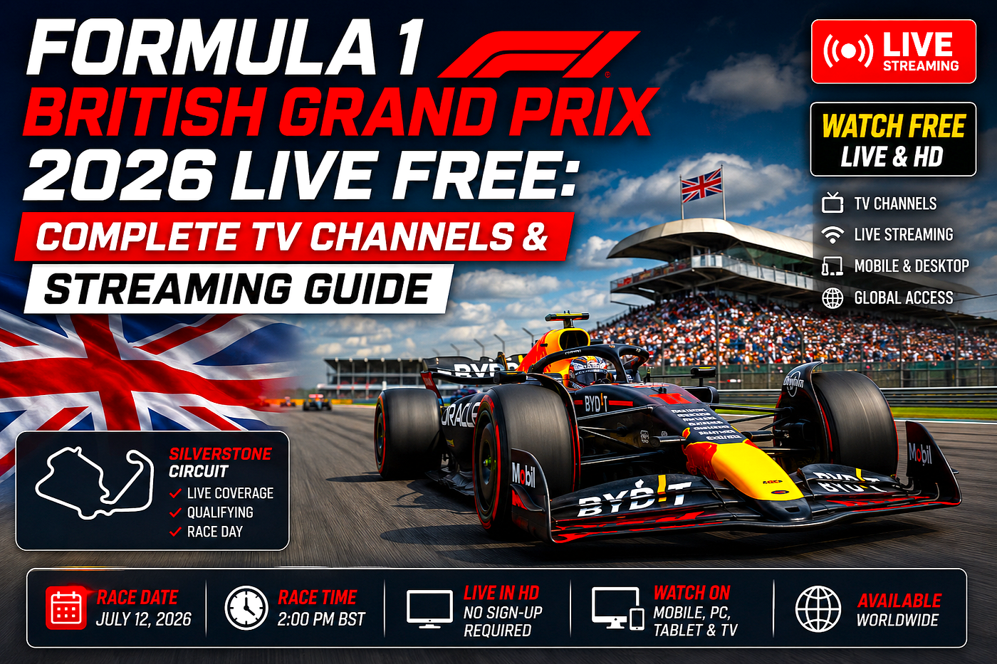 British Grand Prix 2026 Live Free: Best Official Ways to Watch Formula 1 Online