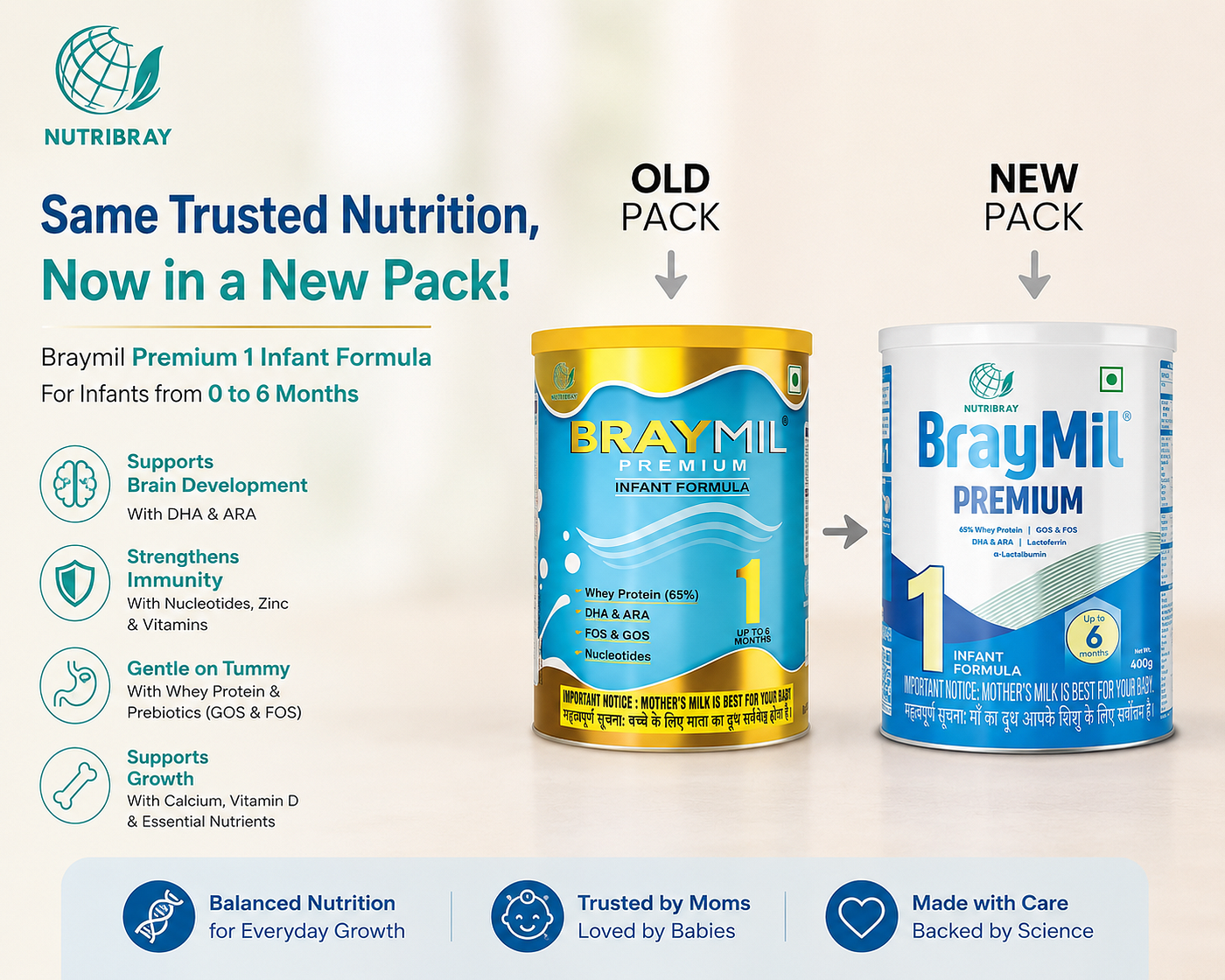 Braymil Premium Infant Formula Stage 1 (0–6 Months) | DHA & ARA Baby Formula