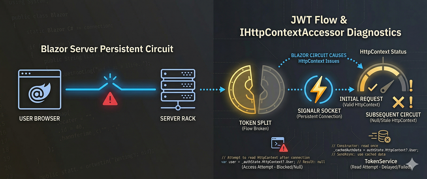 What broke my JWT flow in Blazor Server and how I fixed it