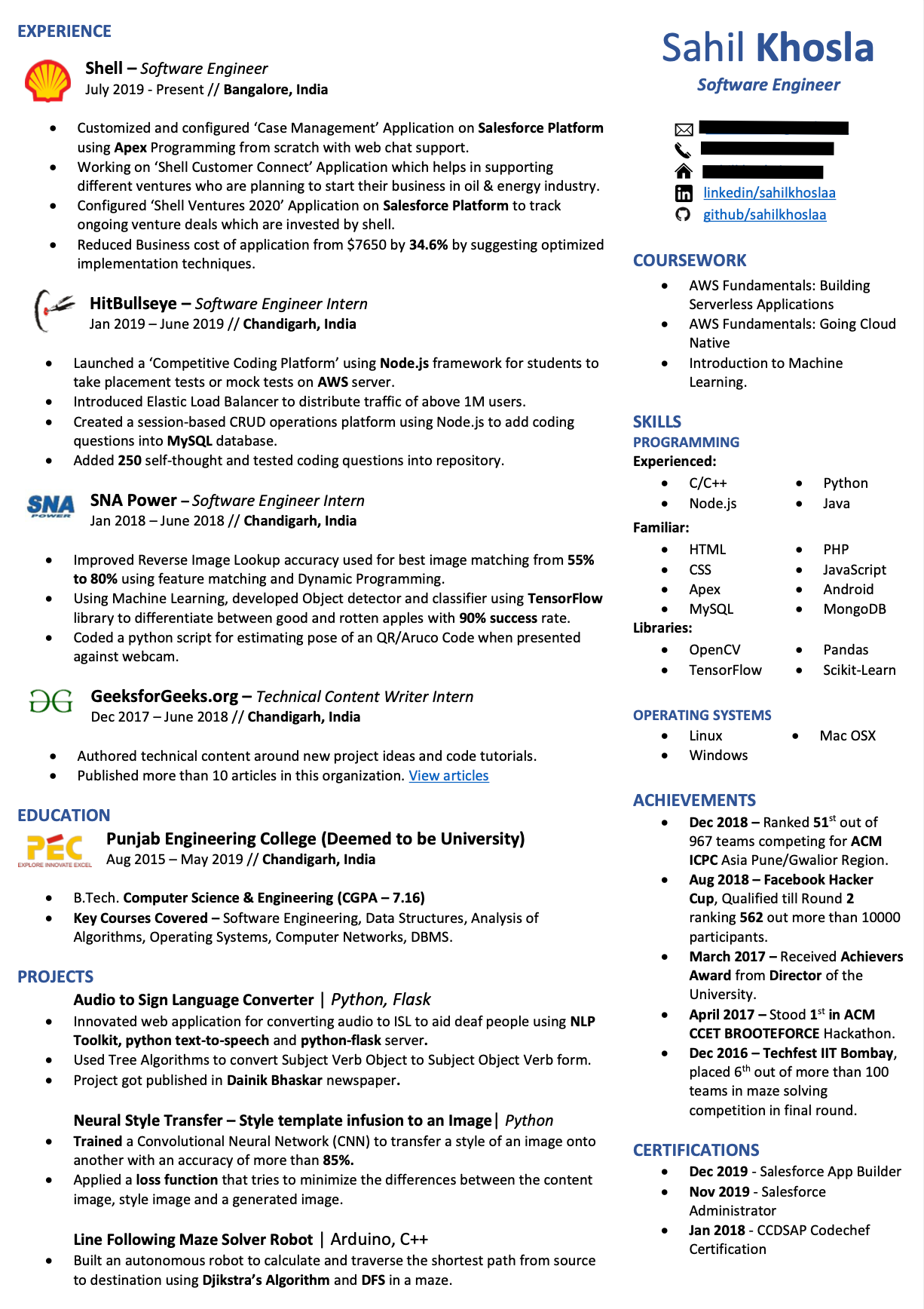 The Evolution of my Software Engineering Resumé | by Sahil Khosla | Medium
