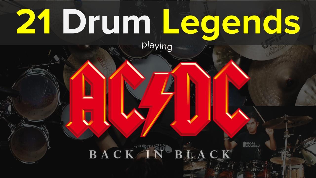 21 Grandi Batteristi Rock Suonano “Back in Black“ degli AC/DC | by Corrado  Bertonazzi | SuonarelaBatteria.it
