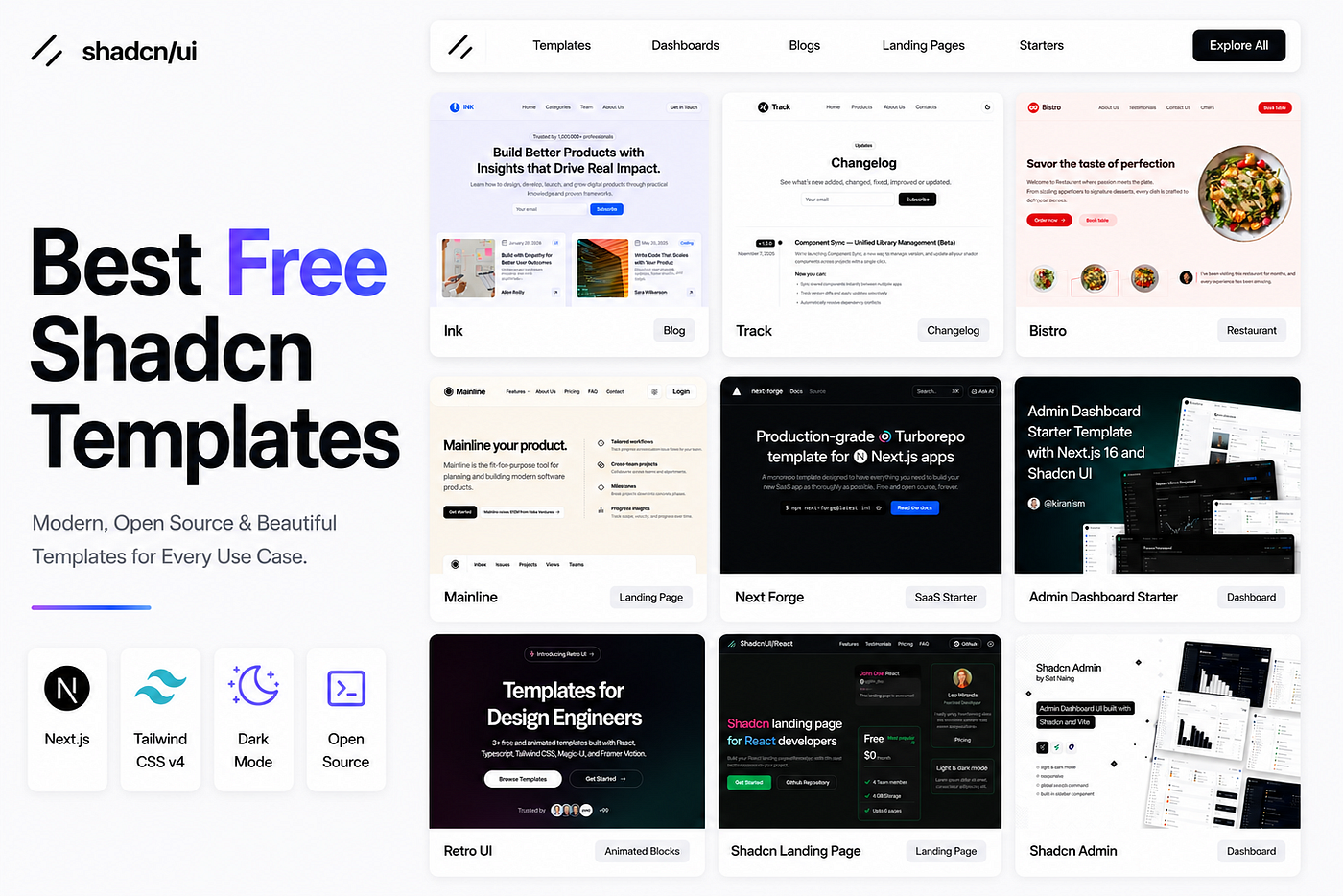 Top 10 Free Shadcn Templates to Use in 2026