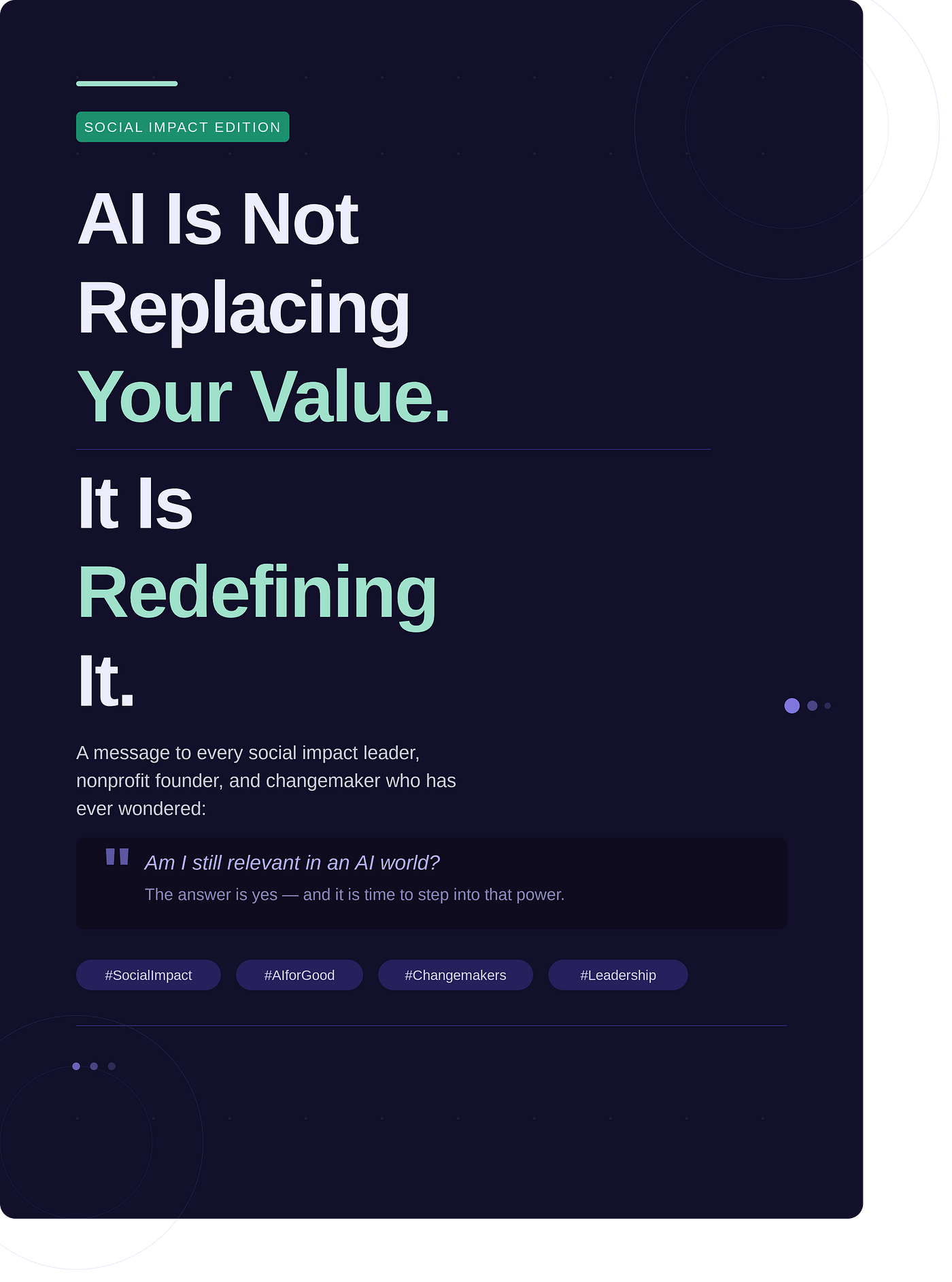 AI Is Not Replacing Your Value. It Is Redefining It