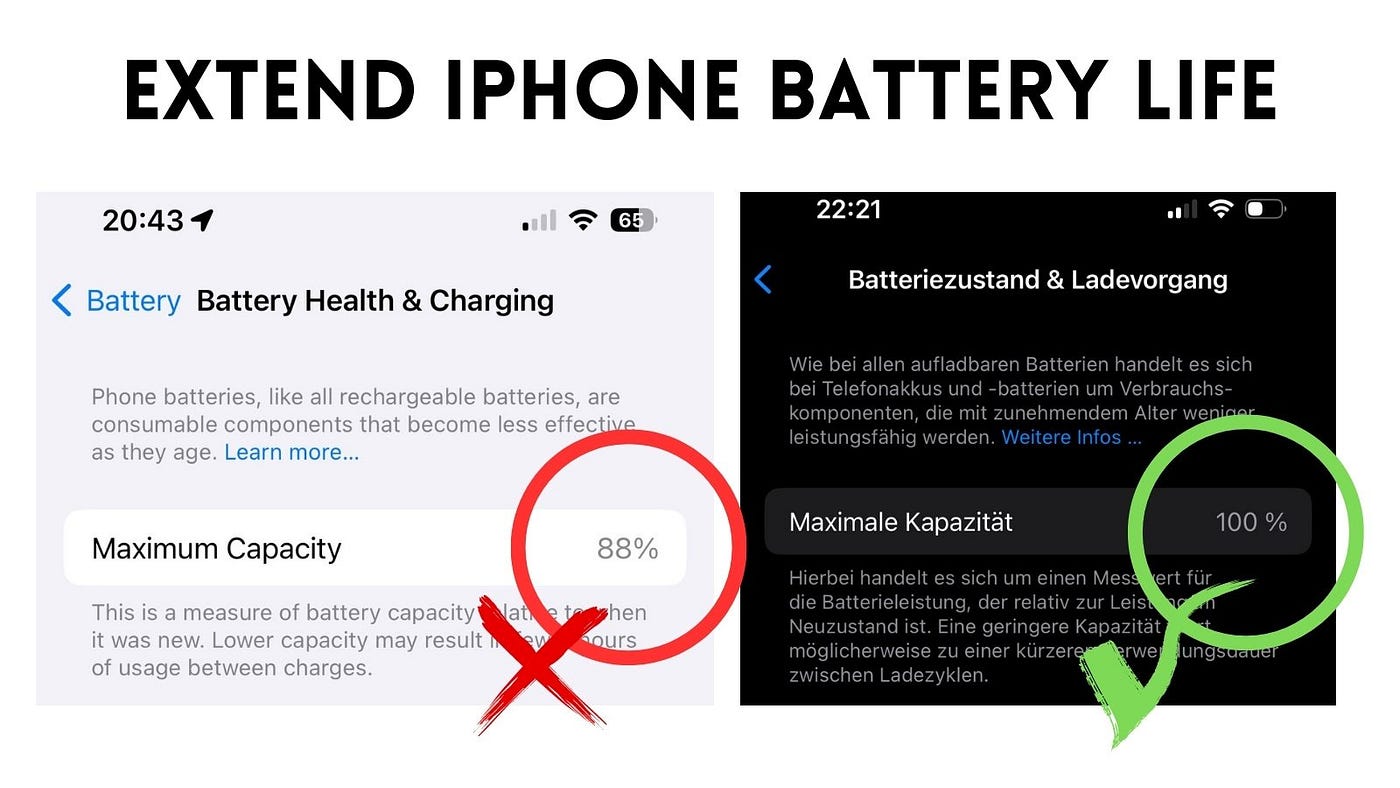 Extend iPhone battery life: How I still have more than 100% battery after  10 months | by Viktor Dite | Medium