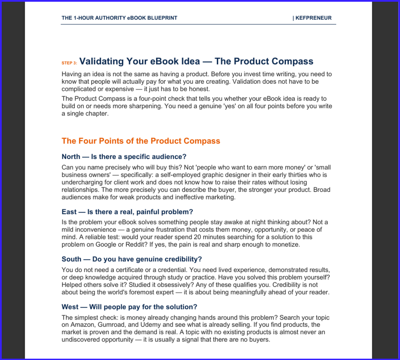 Page 9 of the 1-Hour Authority eBook Blueprint: Screenshot by Marcellinus Prevailer