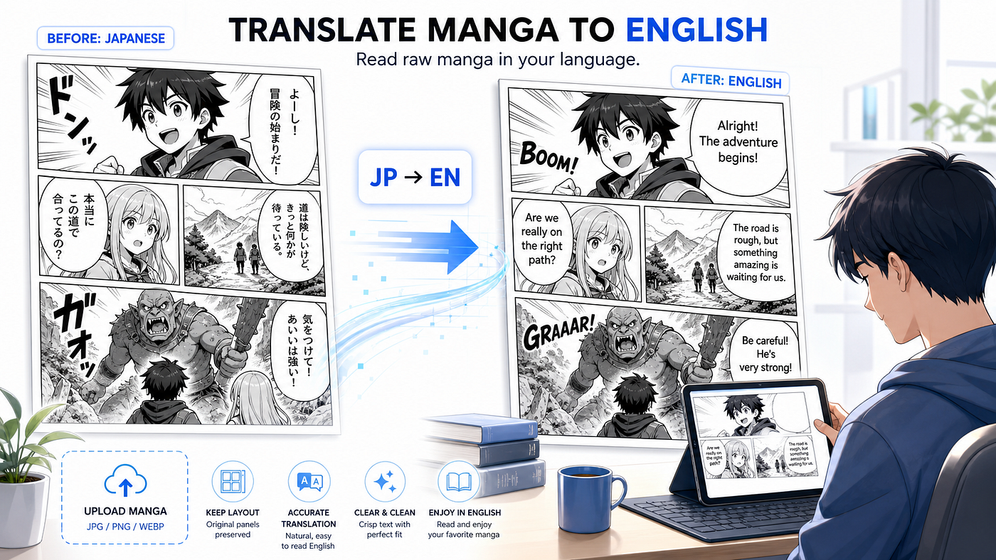 Experience the difference: AI Manga Translator automatically handles OCR, background removal, and natural typesetting to translate manga to English while preserving the original artwork.