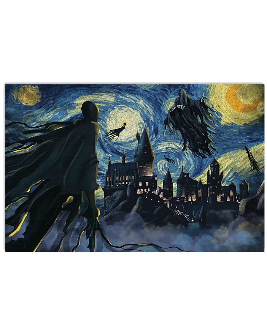 Harry Potter Starry Night, Harry Hogwarts Poster, Hogwarts Castle