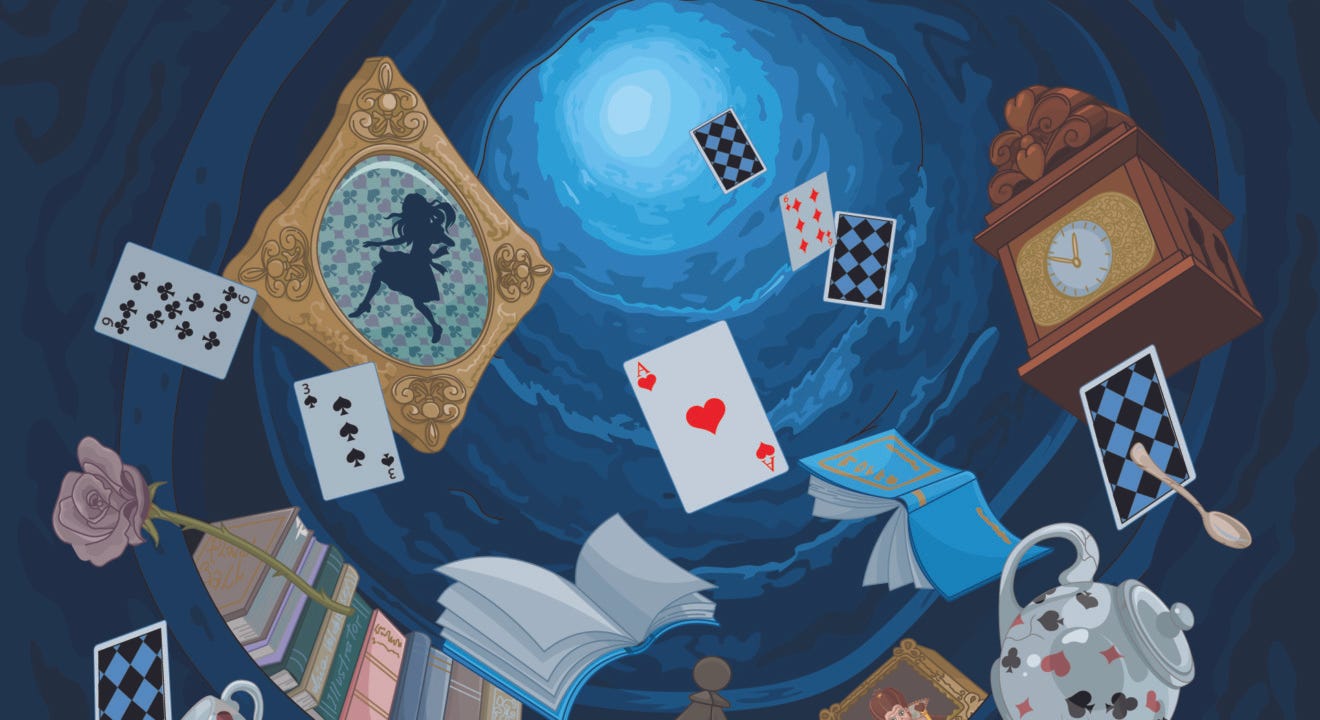 Alice In Wonderland Falling Rabbit Hole