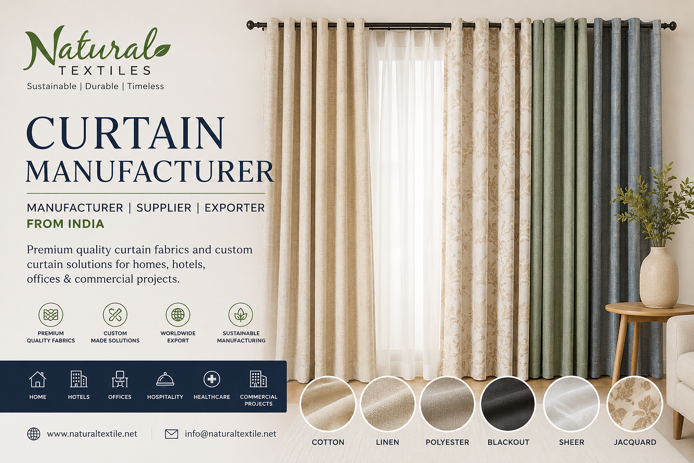 Fabric Curtains — Manufacturer, Supplier & Exporter from India: Elevating Interiors with Premium…