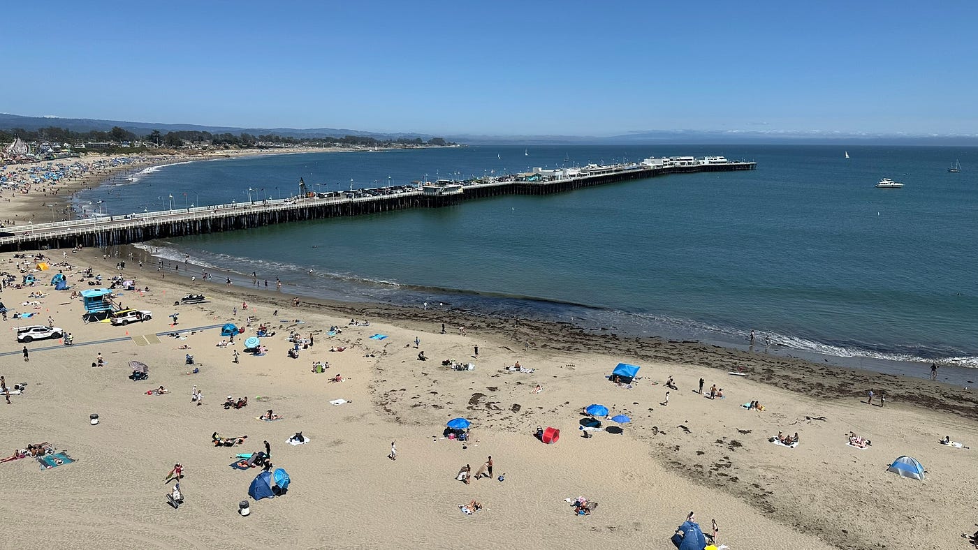 The view from our hotel! The Boardwalk is visible at the far left.