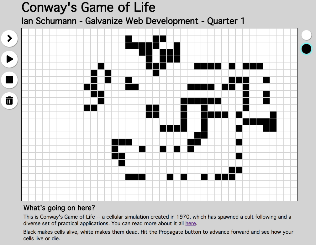 The game of life: some answers