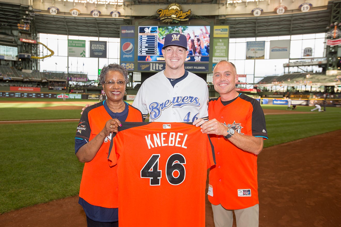 Corey Knebel Receives All-Star Jersey, by Caitlin Moyer
