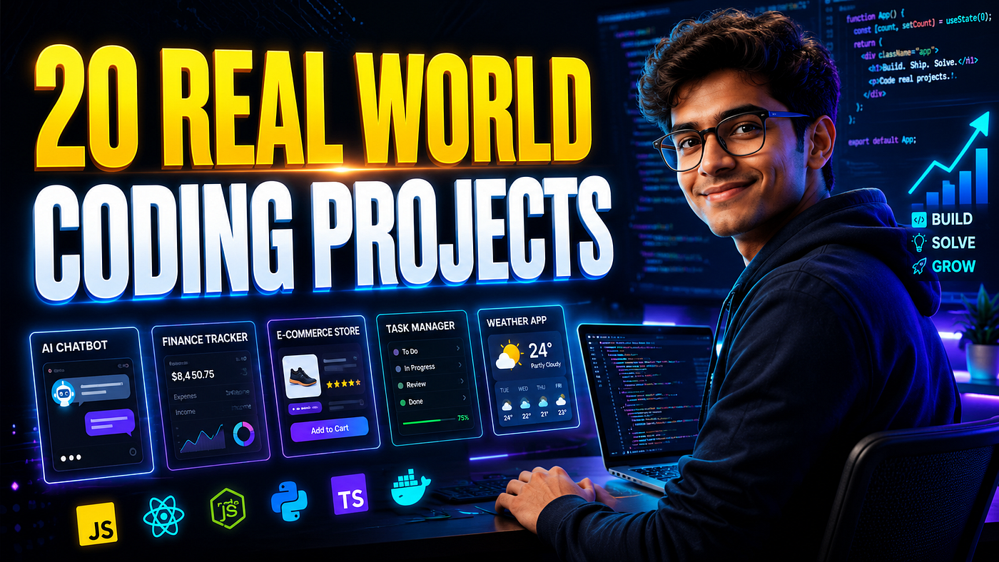 20 Real-World Coding Projects for Students With Tech Stack, Modules & Source Code Ideas