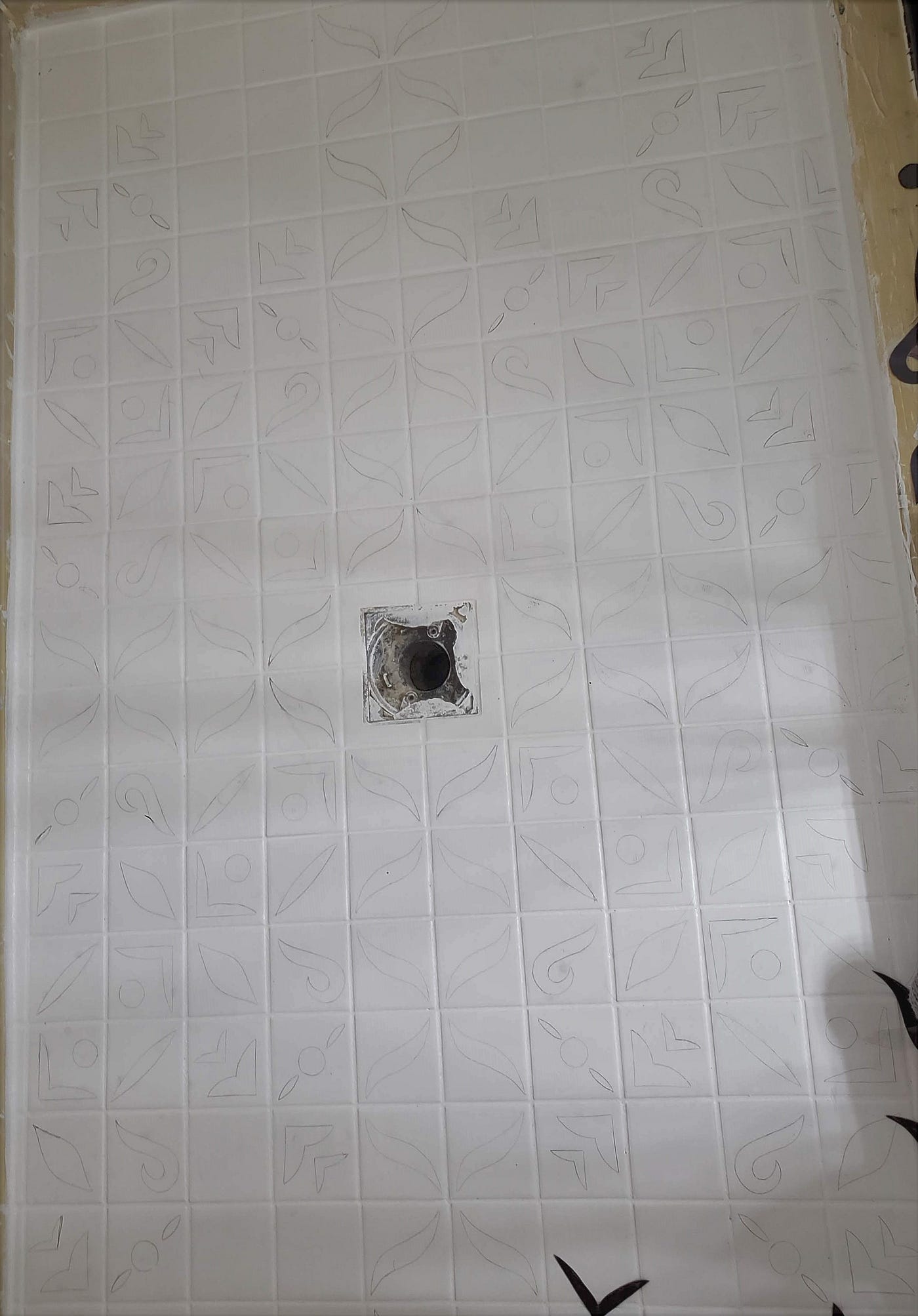 How to Paint your Shower Tile Floors Without Stencil, by How to be an  Adult