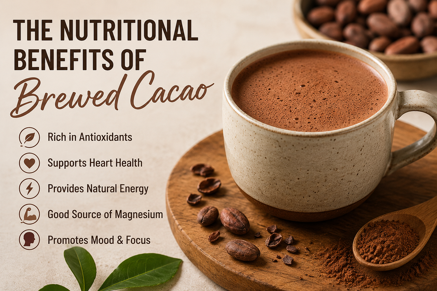 The nutritional benefits of brewed Cacao