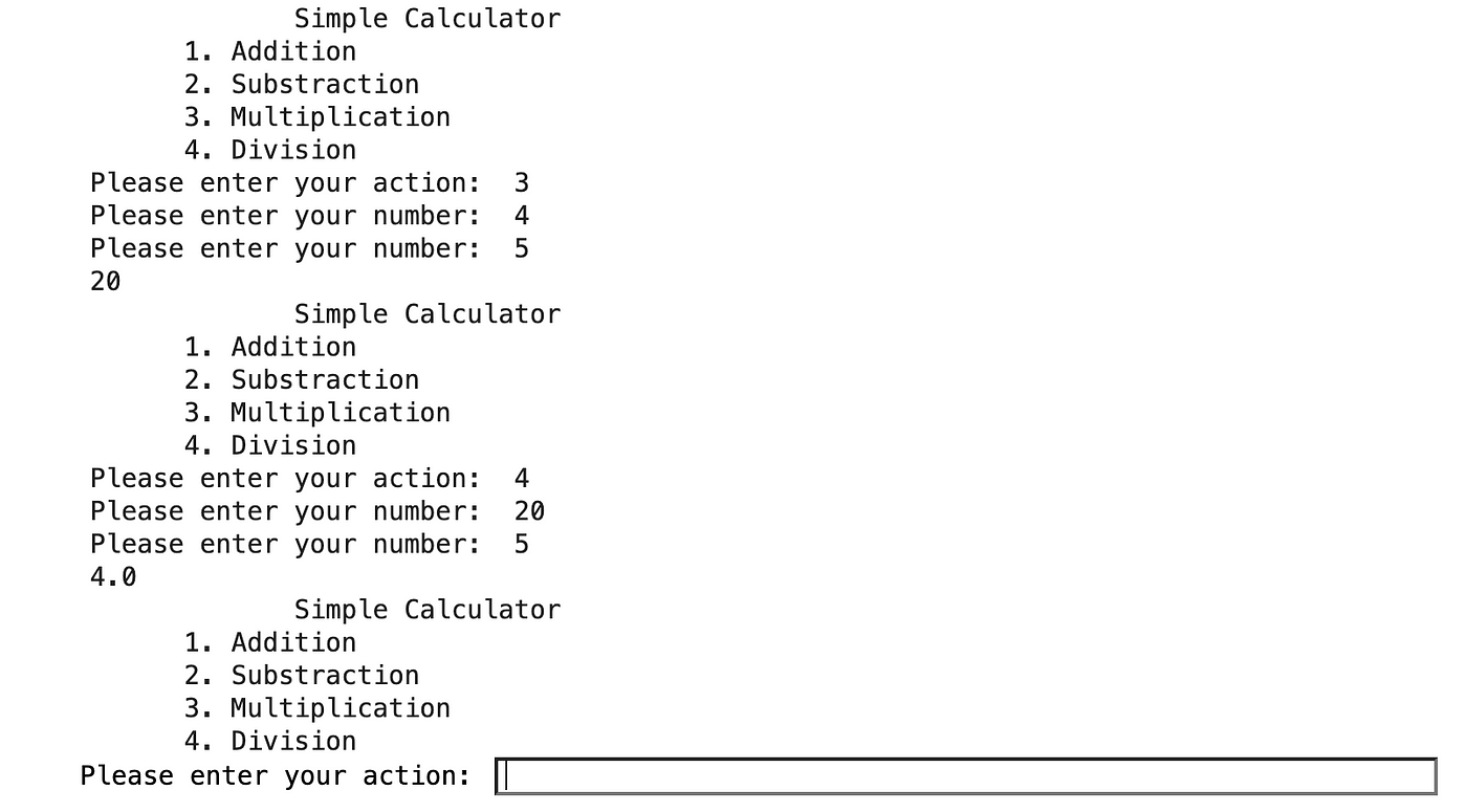 How to create a simple calculator using switch statements in Python. | by  JM Teodosio-Meza | Medium