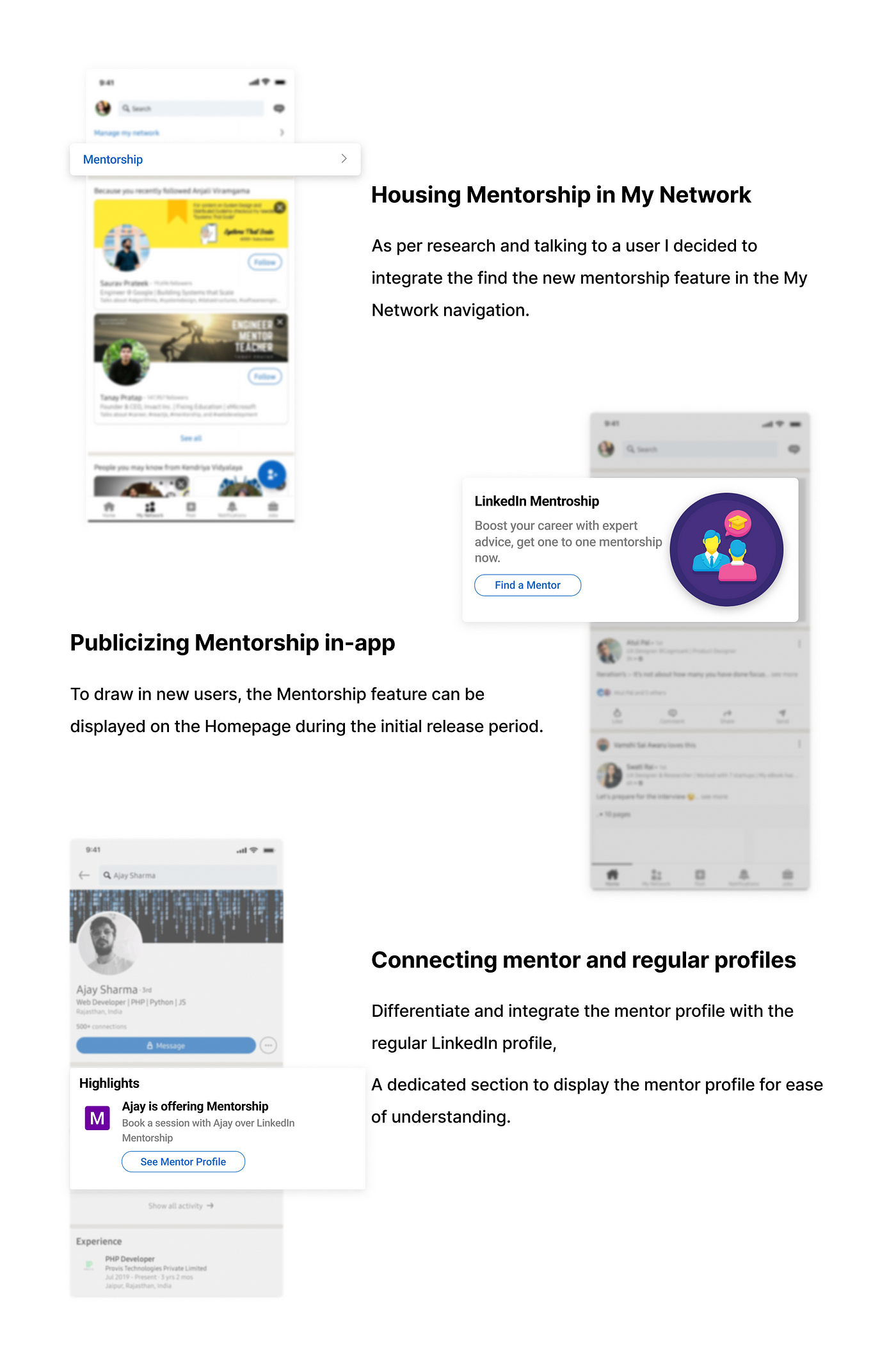 Case study: Introducing LinkedIn mentorship, a feature that connects the  LinkedIn community through mentorship | by Apeksha Kumtakar | Bootcamp