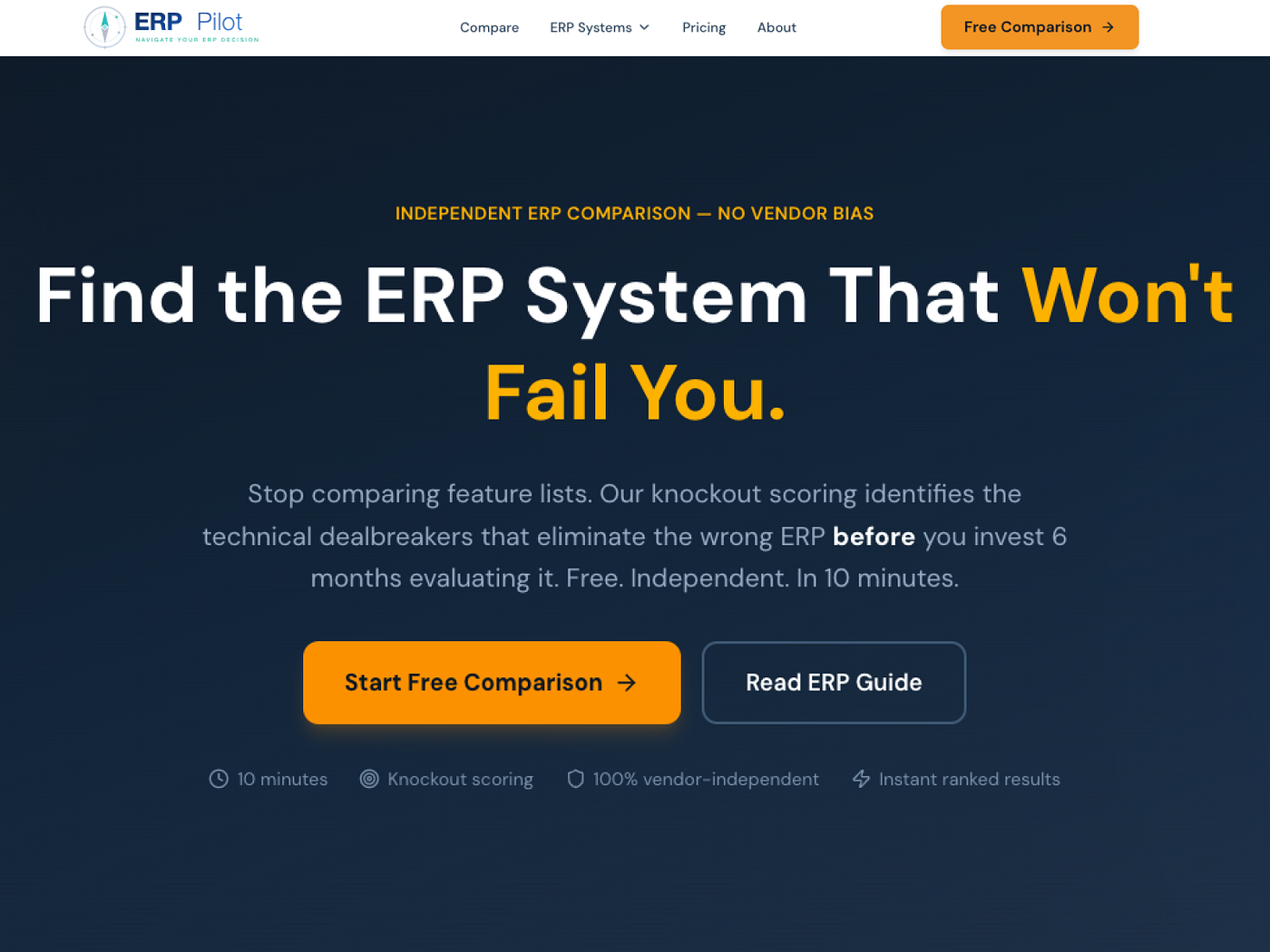 ERP Pilot: Find the Right ERP. Rule Out the Rest.