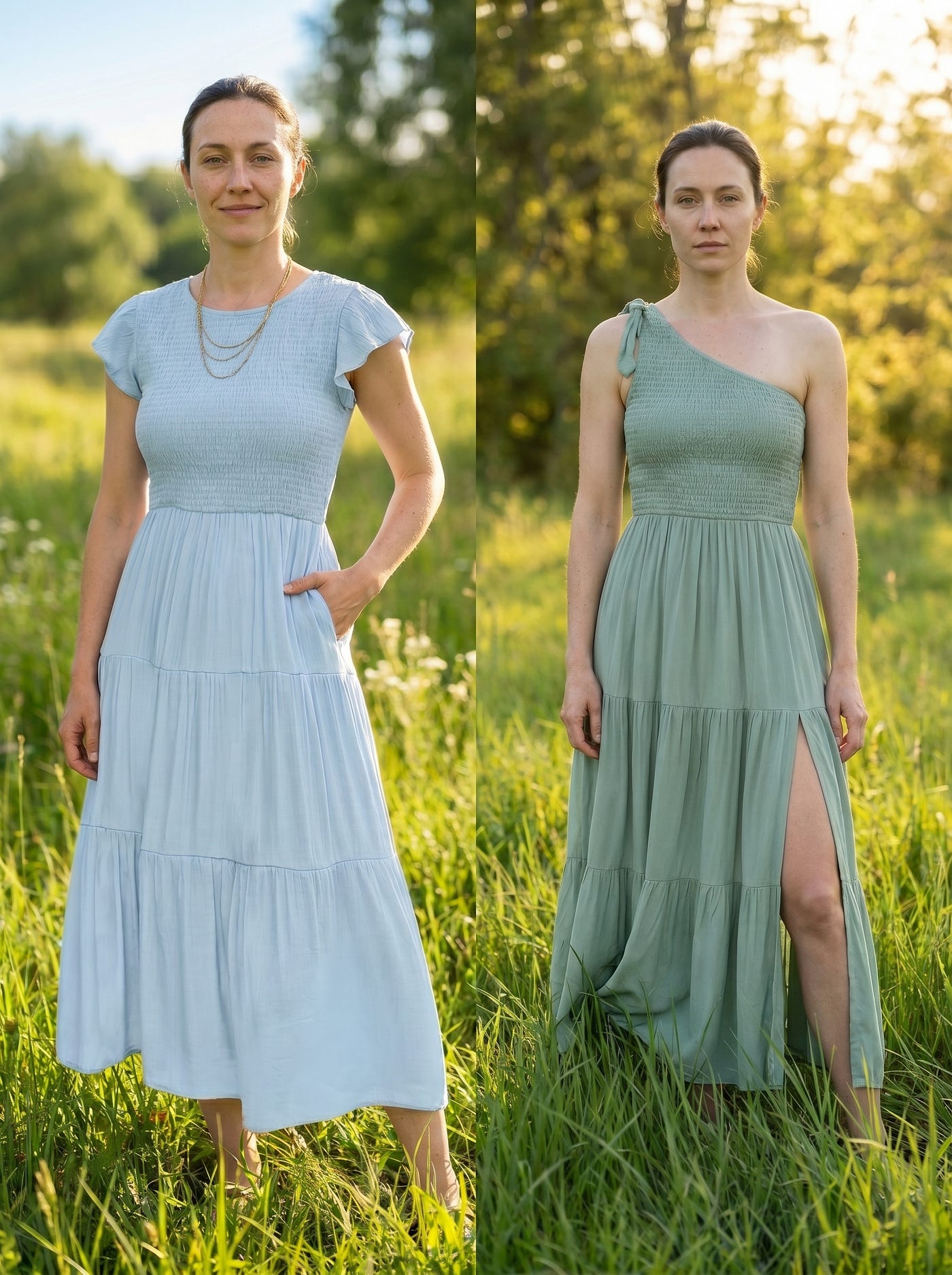 Two Smocked + Flowy Dresses Perfect for Easter!