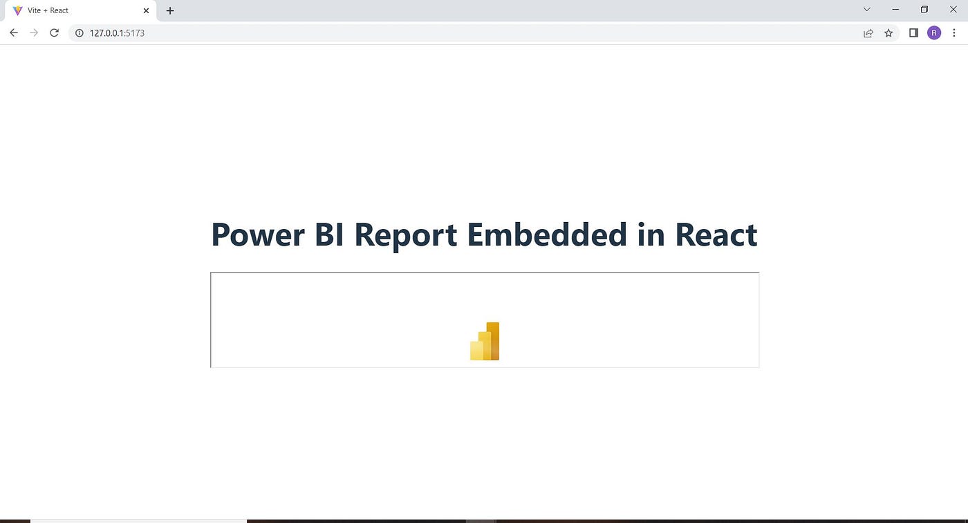 Image showing PowerBI Report embed in ReactJS Application when embedUrl & accessToken props is undefined