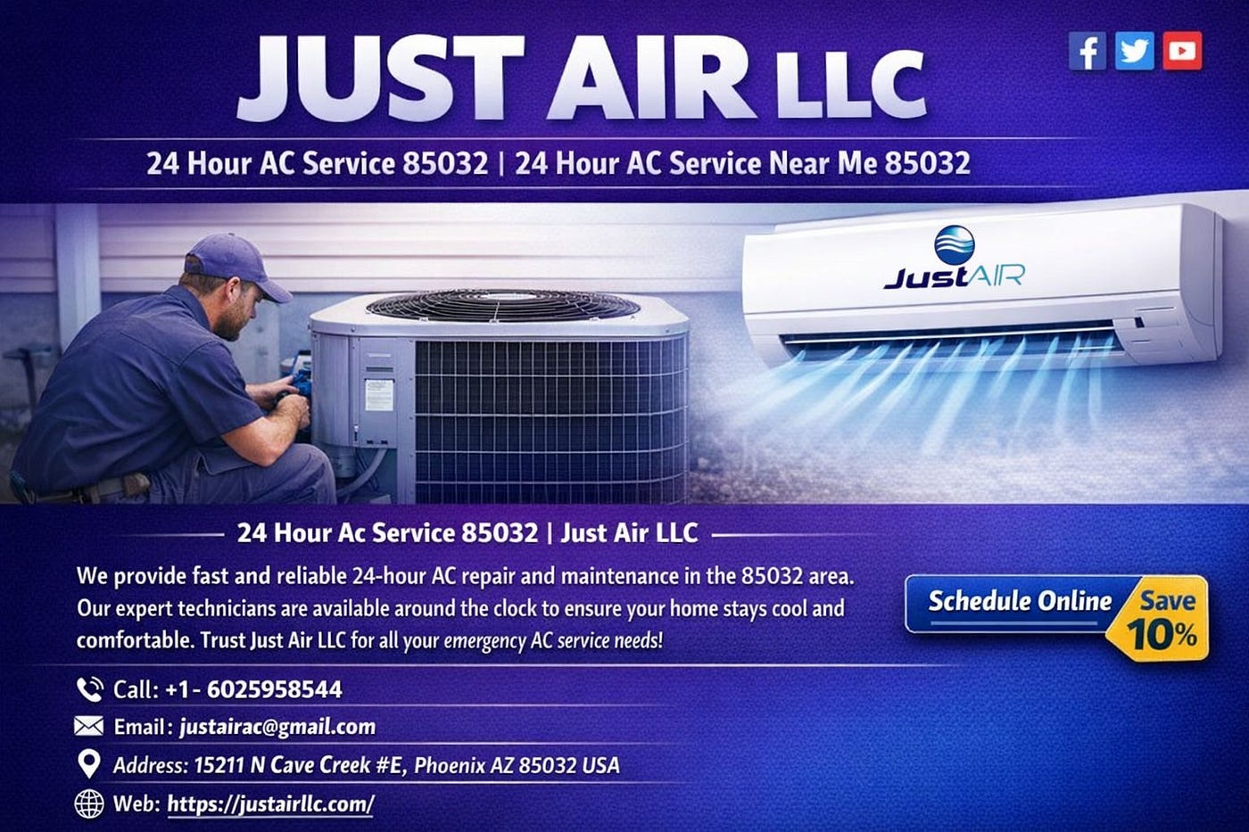 24-Hour AC Service 85032: Always Keep Your House Cool