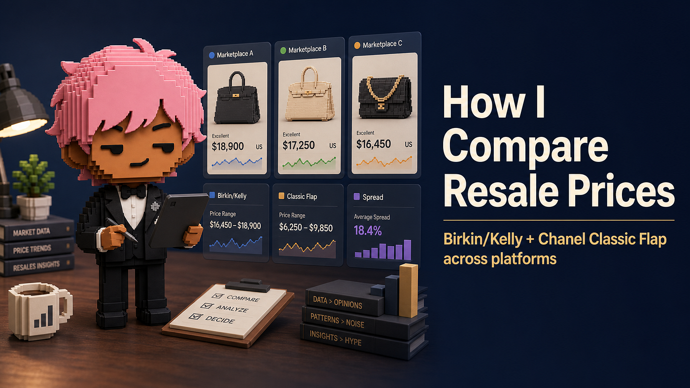 How I Compare Birkin/Kelly and Chanel Classic Flap Resale Prices Across Platforms
