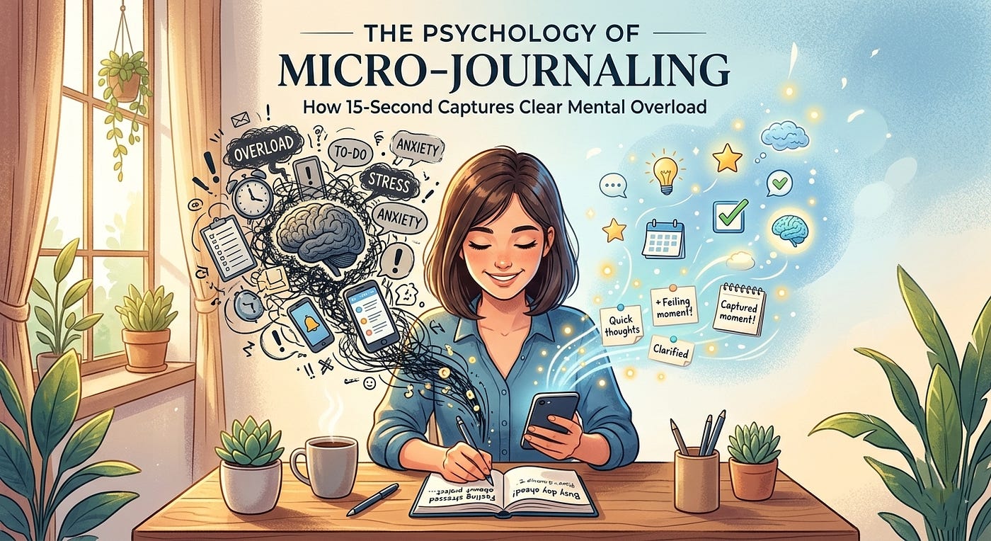 The Psychology of Micro-Journaling: How 15-Second Captures Clear Mental Overload