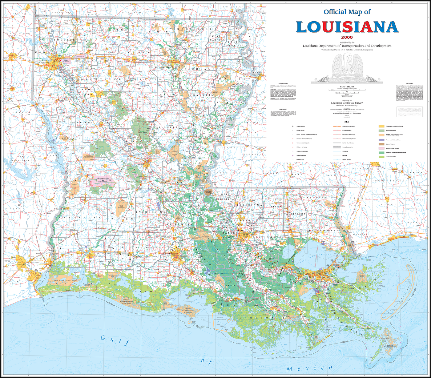 Shell Highway Map of Arkansas-Louisiana, Mississippi, 1956