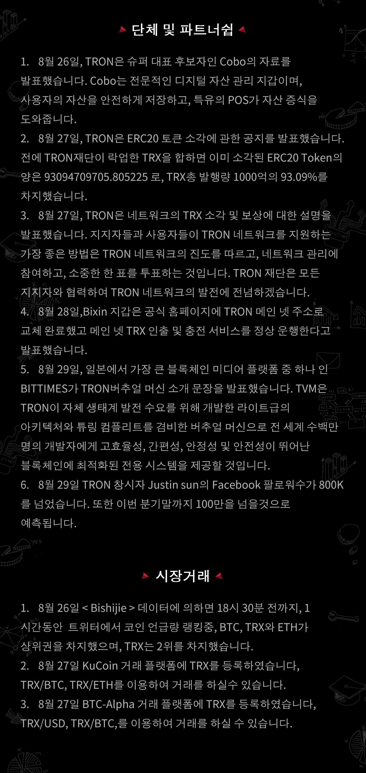 TRON weekly report 08/25–08/31 Korean version | by TRON DAO Korea | Medium