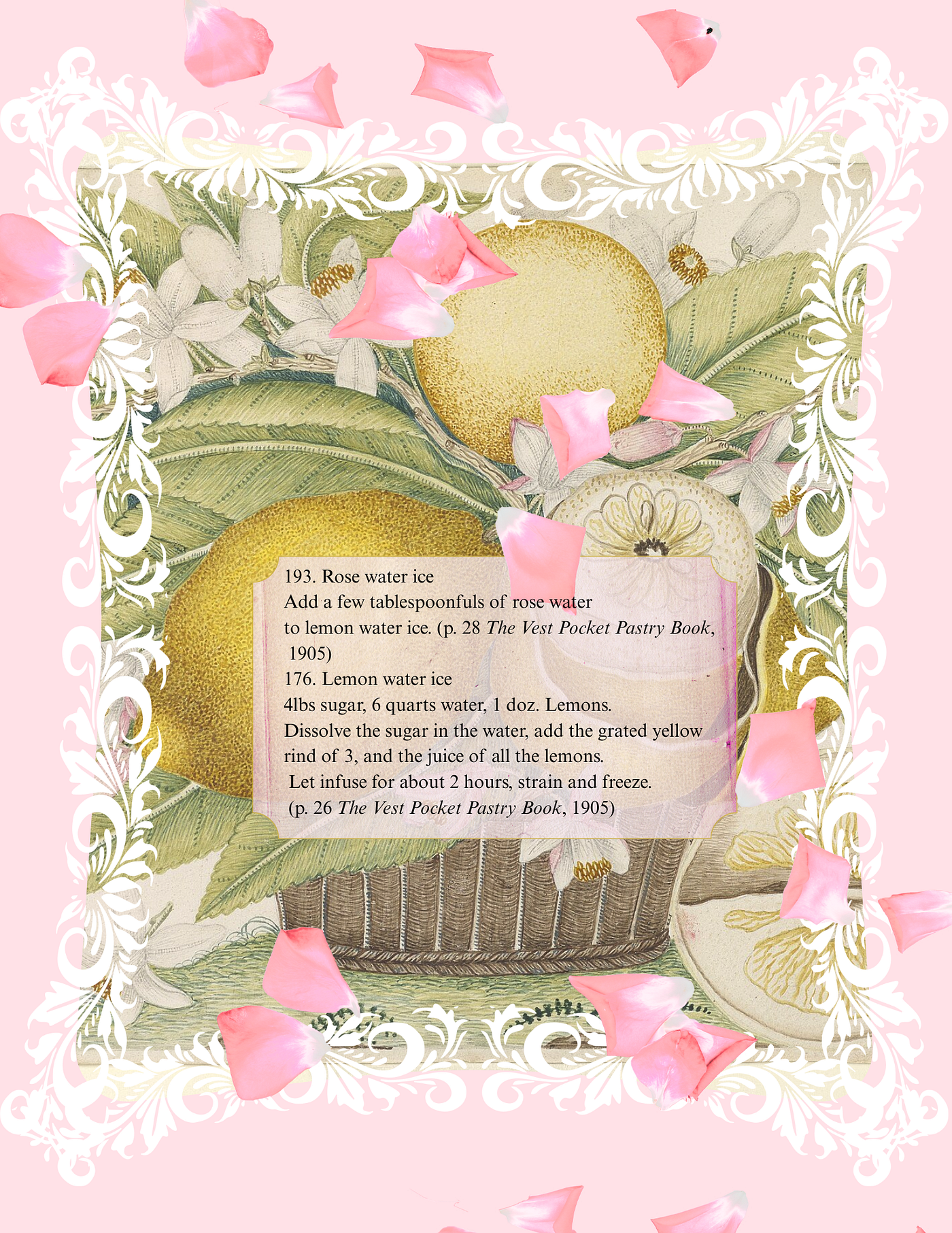 Design Created by Danielle Herring using Canva Elements and Lemons and Lemon Blossoms in a Basket (circa 18th century) Wikimedia Commons Public Domain
