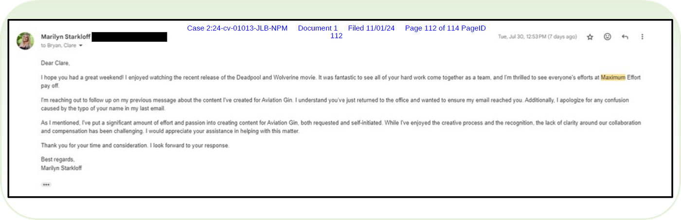 Starkloff remained polite and even complimentary in following up to confirm receipt of her first email