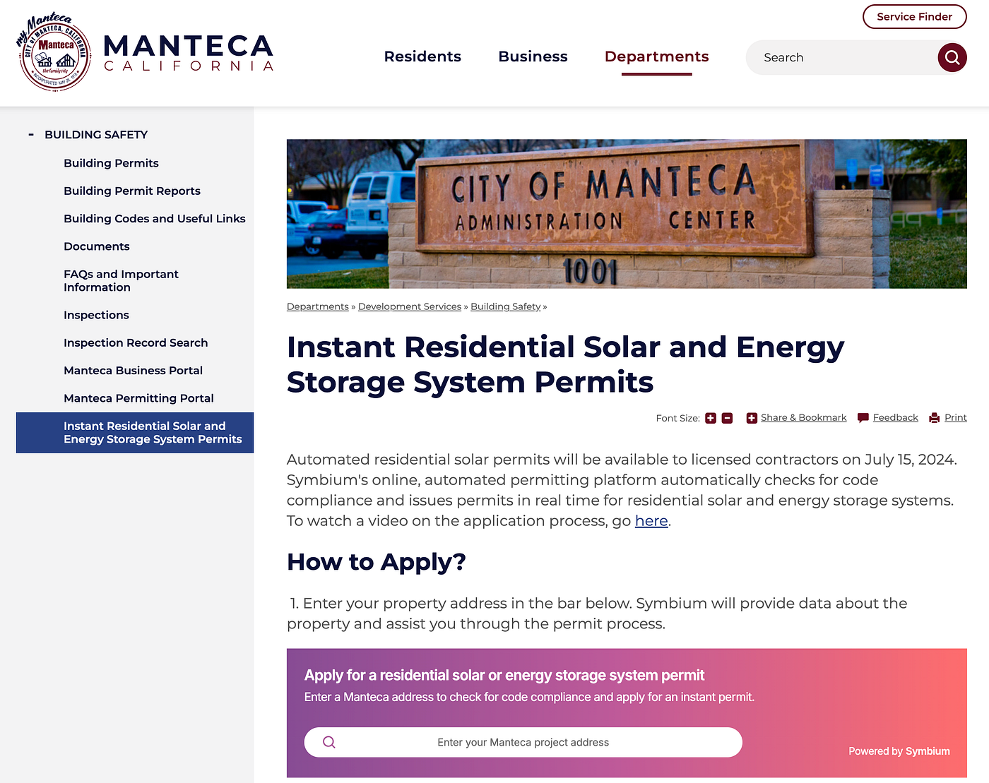 Manteca rolls out instant solar permitting, powered by Symbium