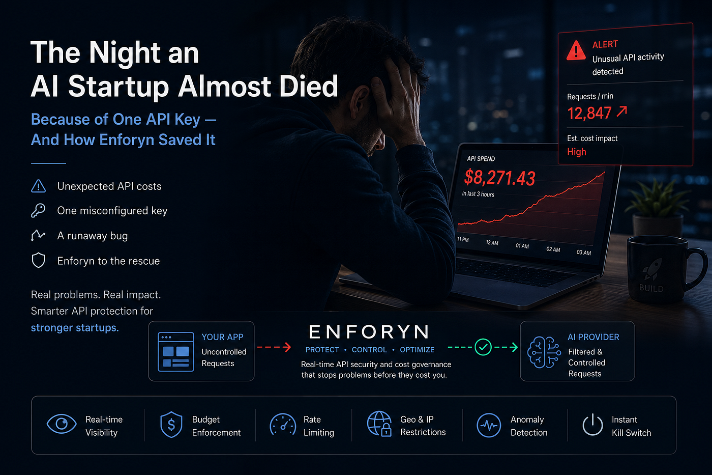One API key. One hidden bug. Thousands of dollars at risk. Discover how real-time API governance can stop runaway AI costs before they threaten your startup.