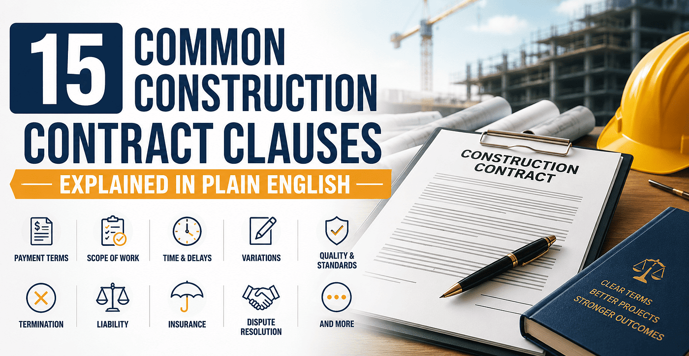 15 Common Construction Contract Clauses Explained in Plain English