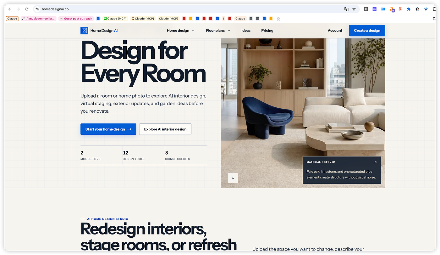 I Built Home Design AI: Turn Room Photos, Sketches, and Exterior Shots Into Design Concepts